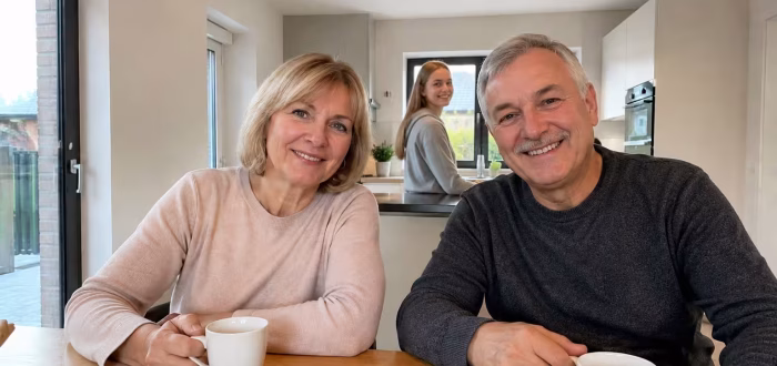 Familie Kundenstimmen Haus Bau in der Küche mit Tochter